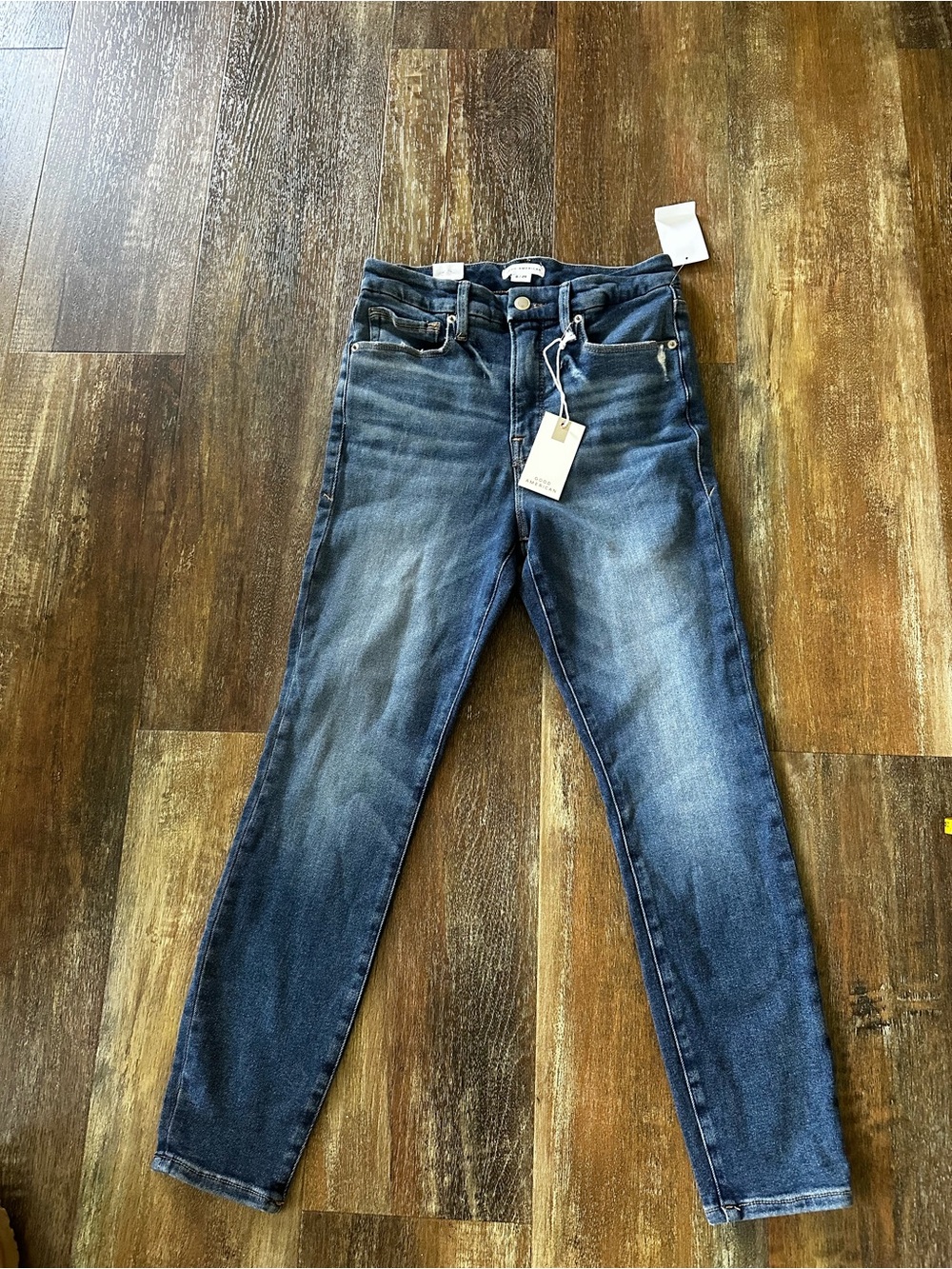 Good American Good Waist Women's Skinny Jeans in Dark Blue Wash